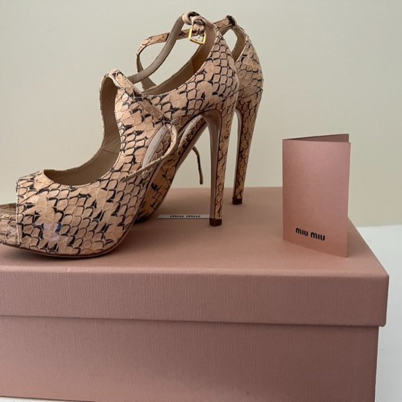Miu Miu Sandals-Snake skin Peach colour - Picture 2 of 3